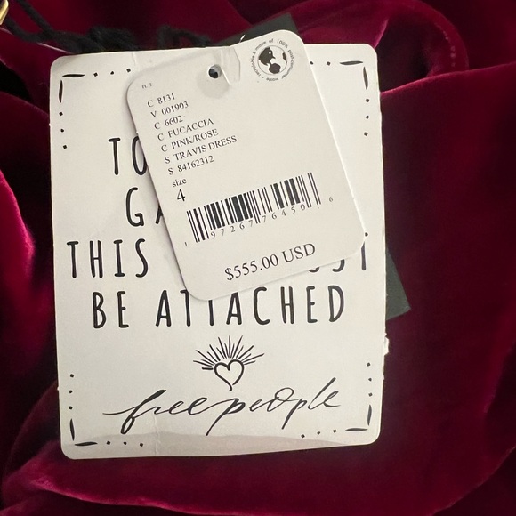 Mes Demoiselles magenta velvet dress. size 4. NWT. - Picture 10 of 11